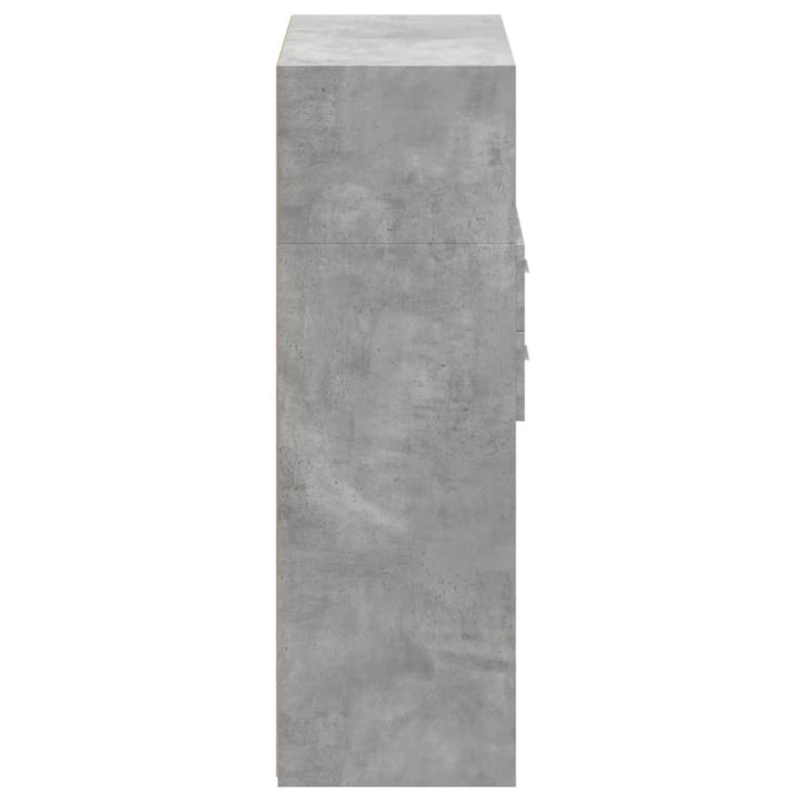 reol 80x42,5x124 cm konstrueret træ betongrå
