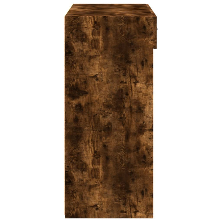 reol 80x42,5x124 cm konstrueret træ røget egetræsfarve