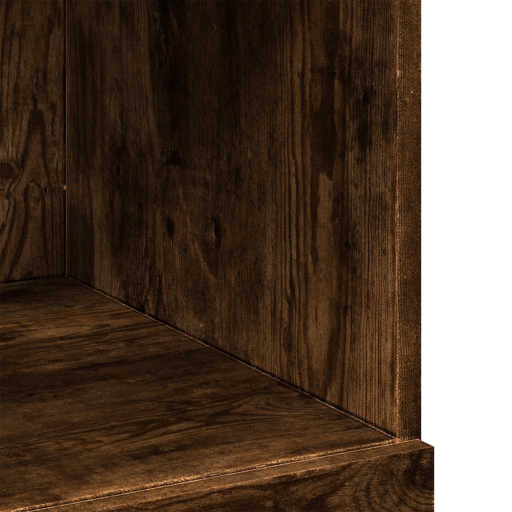 reol 80x42,5x124 cm konstrueret træ røget egetræsfarve
