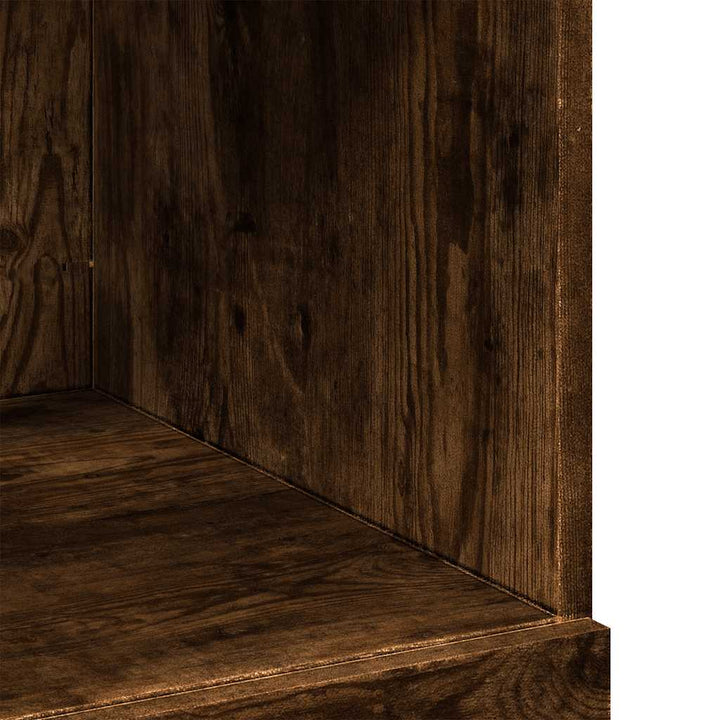 reol 80x42,5x124 cm konstrueret træ røget egetræsfarve
