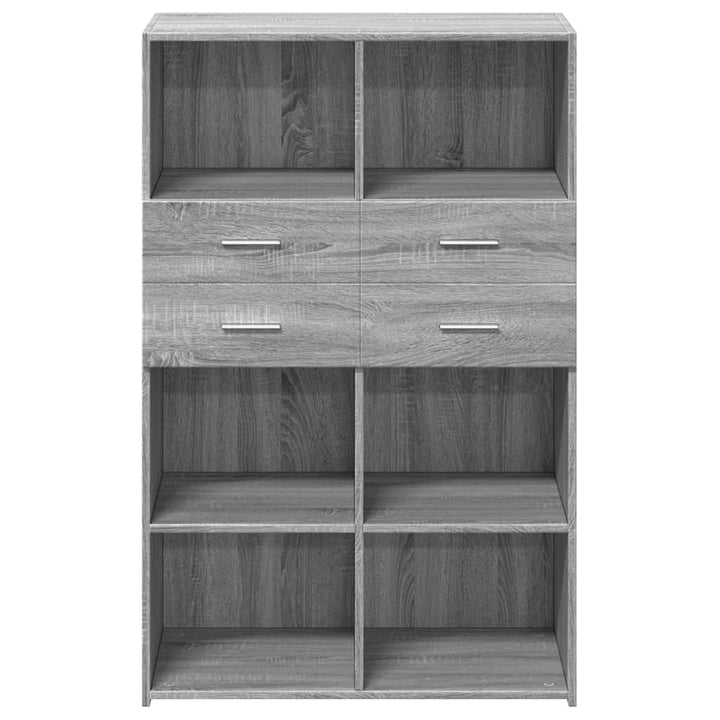 reol 80x42,5x124 cm konstrueret træ grå sonoma-eg