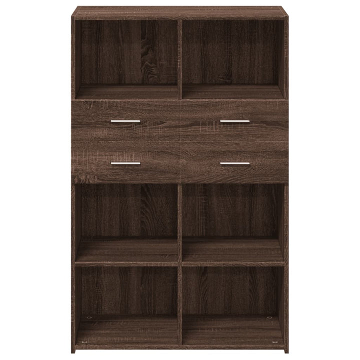 reol 80x42,5x124 cm konstrueret træ brun egetræsfarve