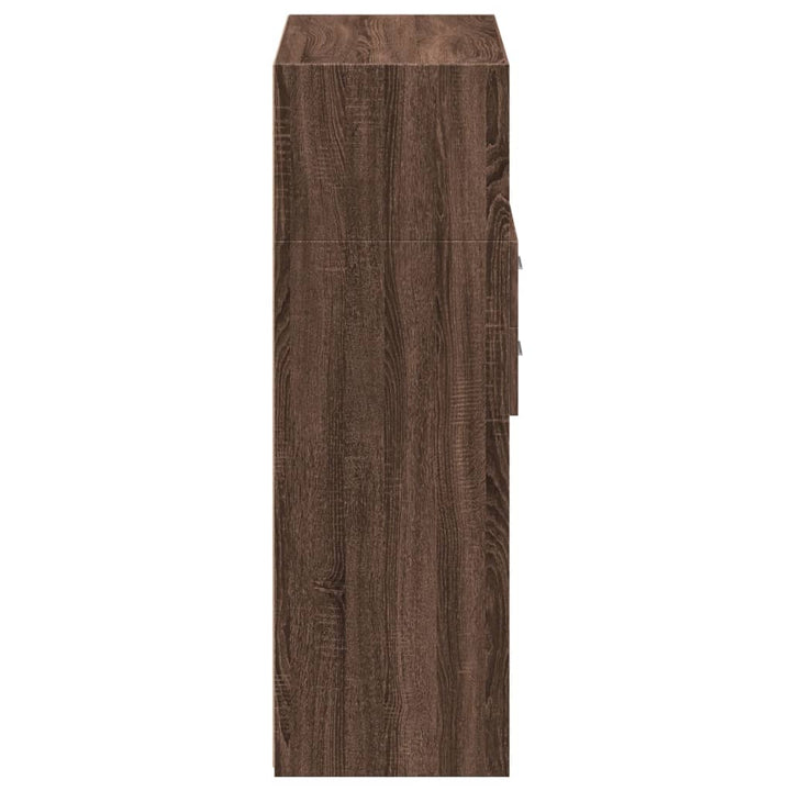 reol 80x42,5x124 cm konstrueret træ brun egetræsfarve