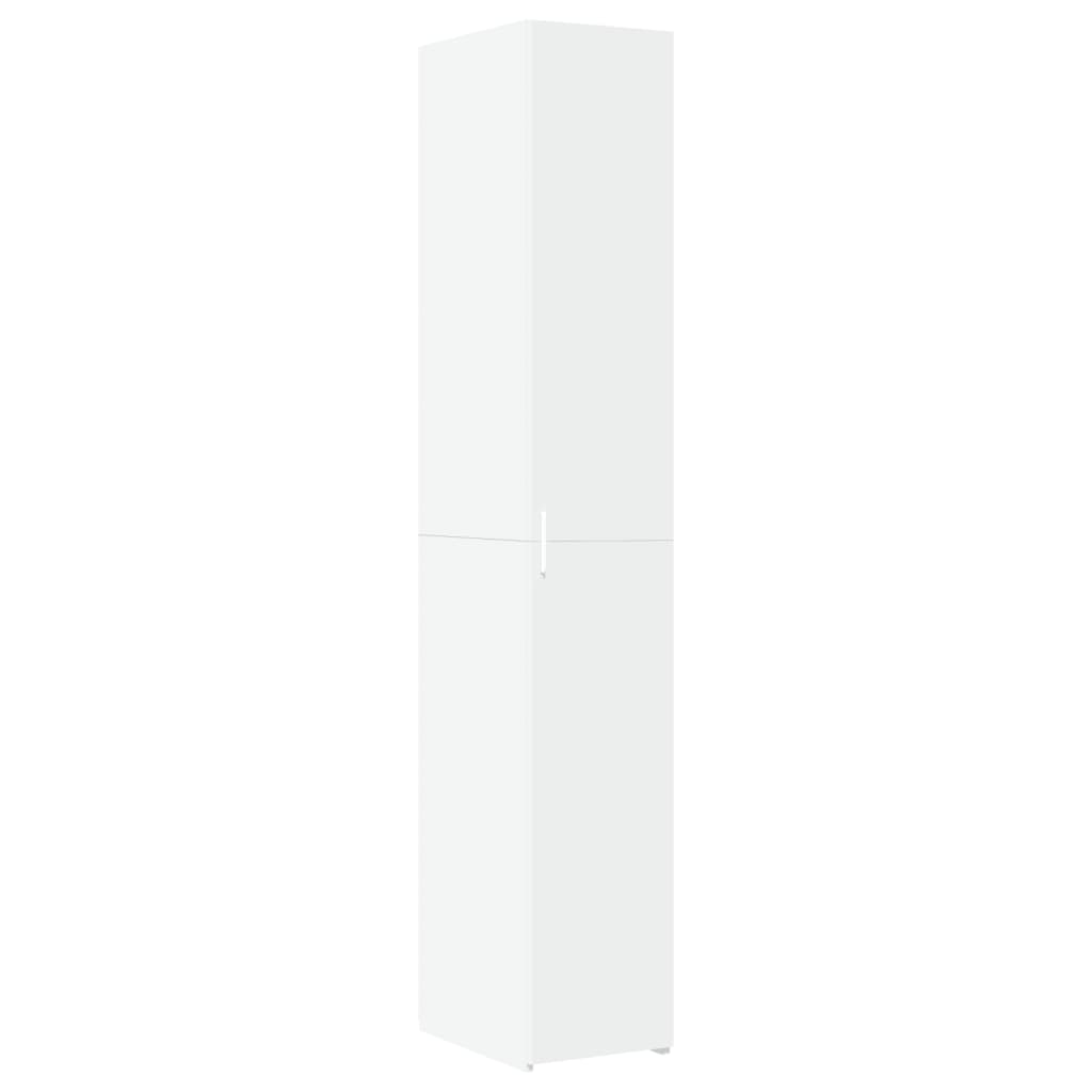 reol 30x42,5x185 cm konstrueret træ hvid