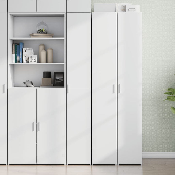 reol 30x42,5x185 cm konstrueret træ hvid