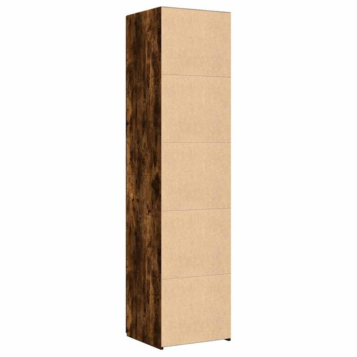 højskab 40x42,5x185 cm konstrueret træ røget egetræsfarve