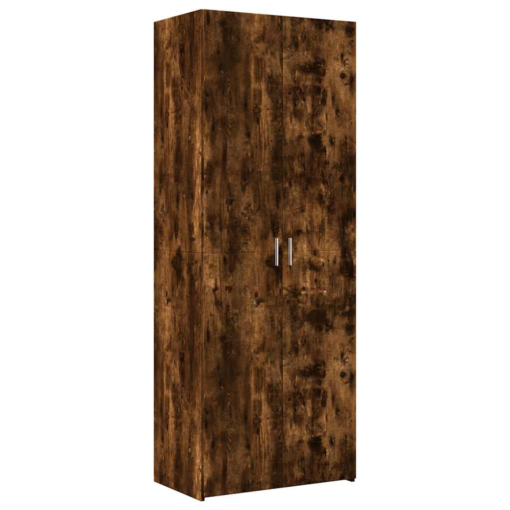 skab 70x42,5x185 cm konstrueret træ røget egetræsfarve