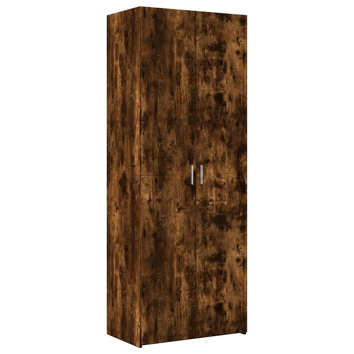 skab 70x42,5x185 cm konstrueret træ røget egetræsfarve