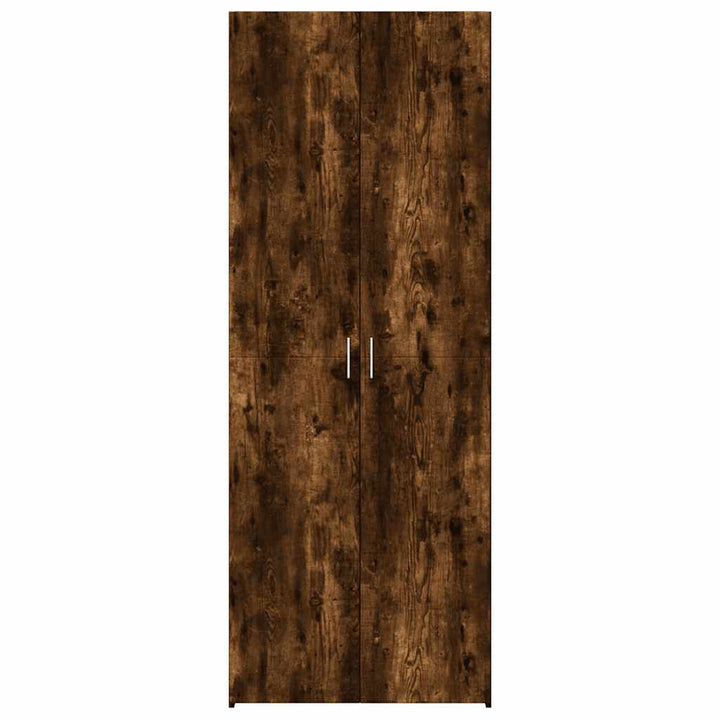 skab 70x42,5x185 cm konstrueret træ røget egetræsfarve
