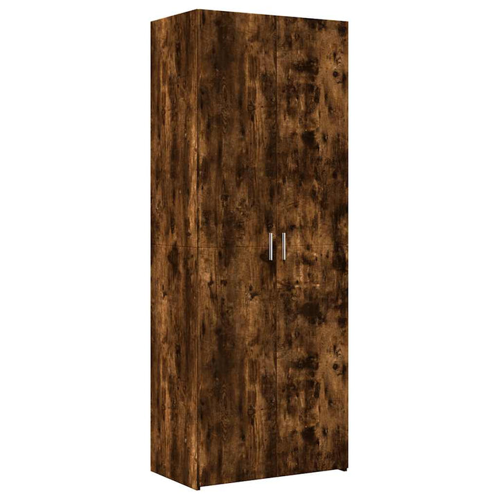 skab 70x42,5x185 cm konstrueret træ røget egetræsfarve