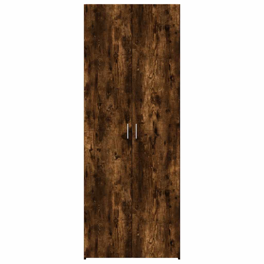 skab 70x42,5x185 cm konstrueret træ røget egetræsfarve