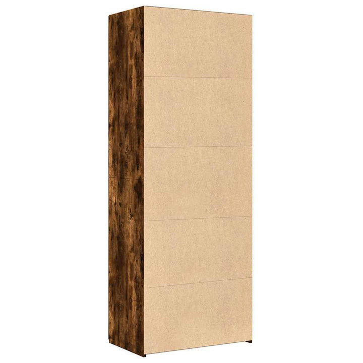 skab 70x42,5x185 cm konstrueret træ røget egetræsfarve