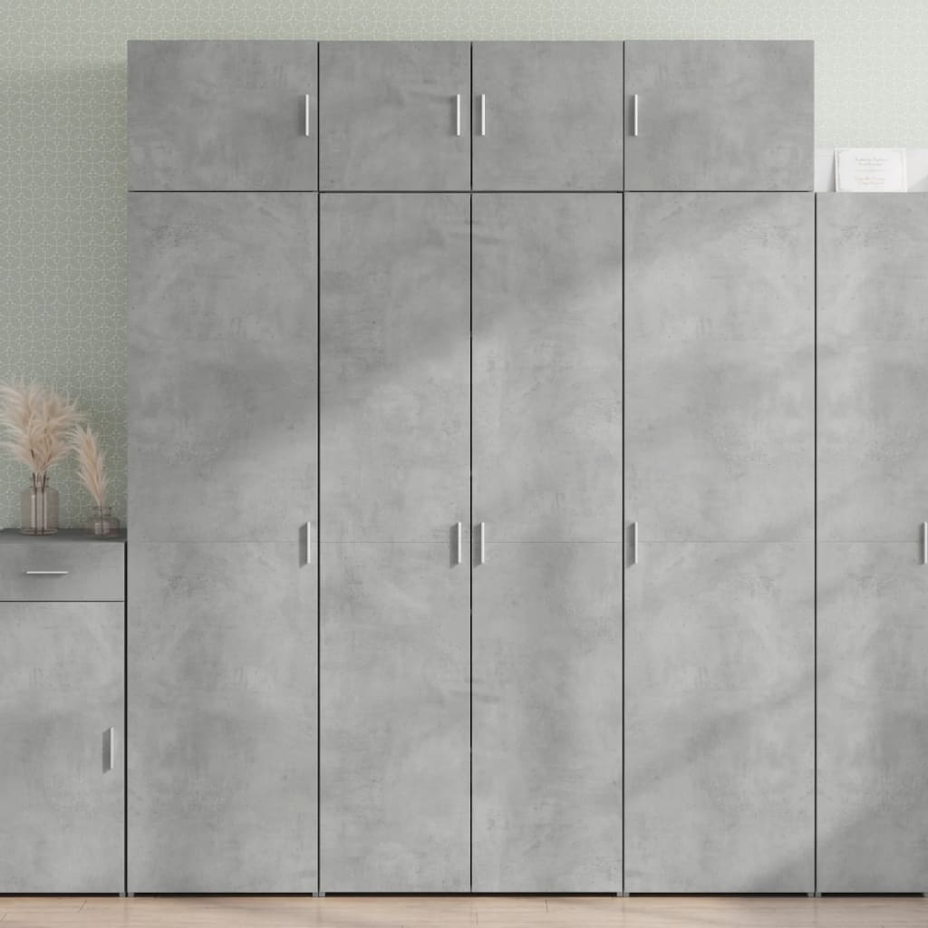 skab 80x42,5x185 cm konstrueret træ betongrå