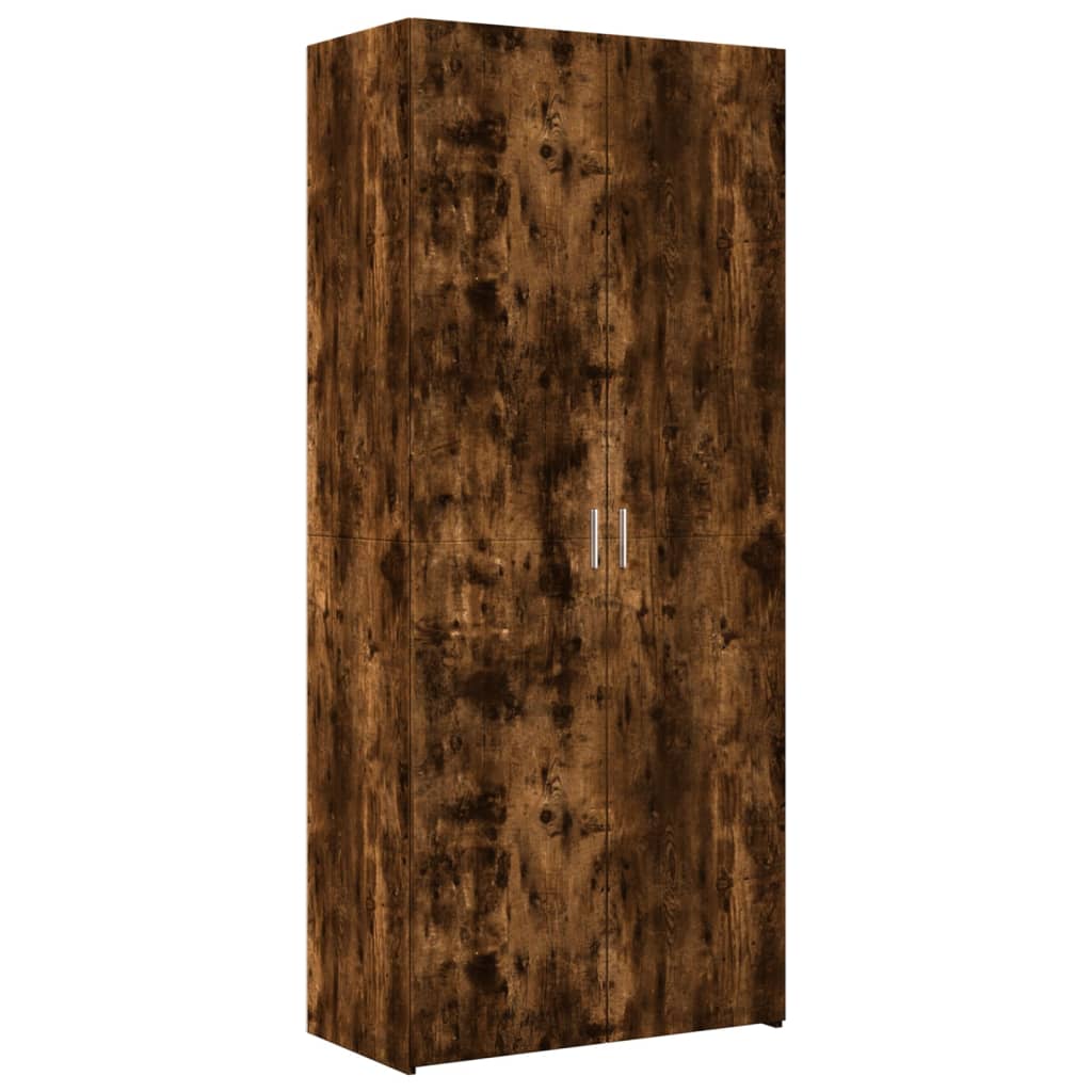 skab 80x42,5x185 cm konstrueret træ røget egetræsfarve