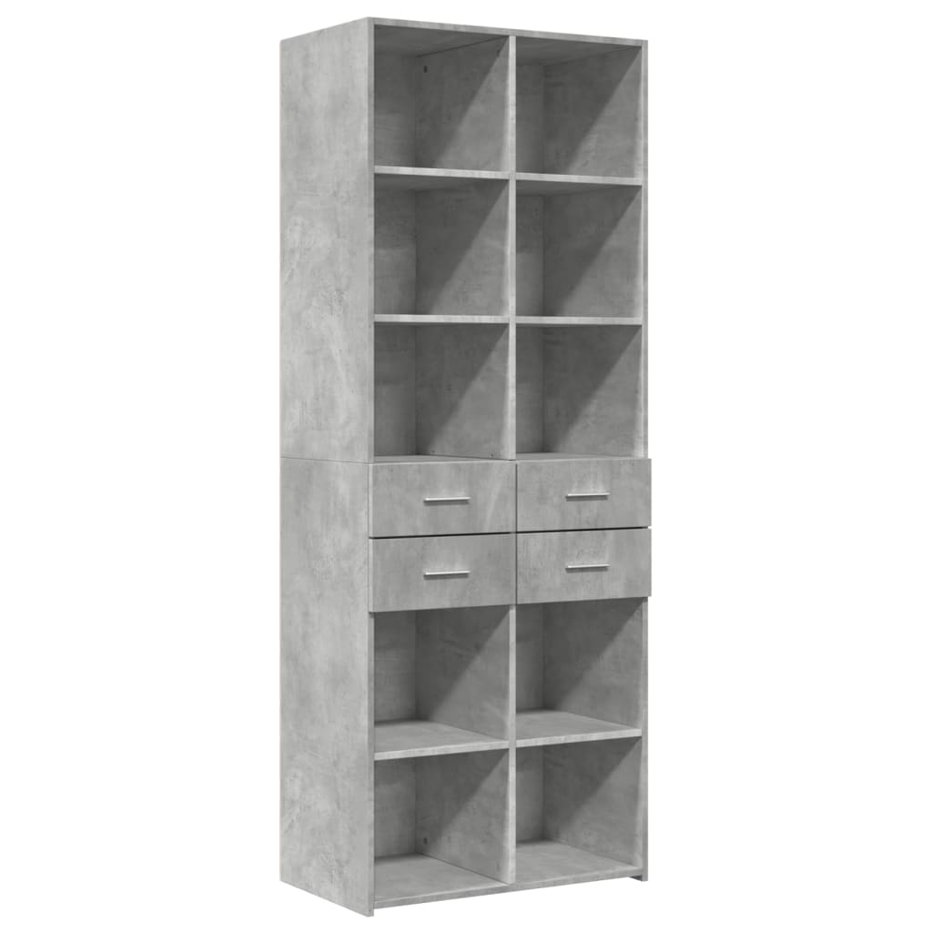 skab 70x42,5x185 cm konstrueret træ betongrå