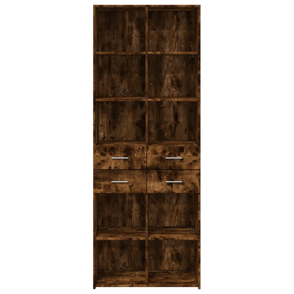 skab 70x42,5x185 cm konstrueret træ røget egetræsfarve
