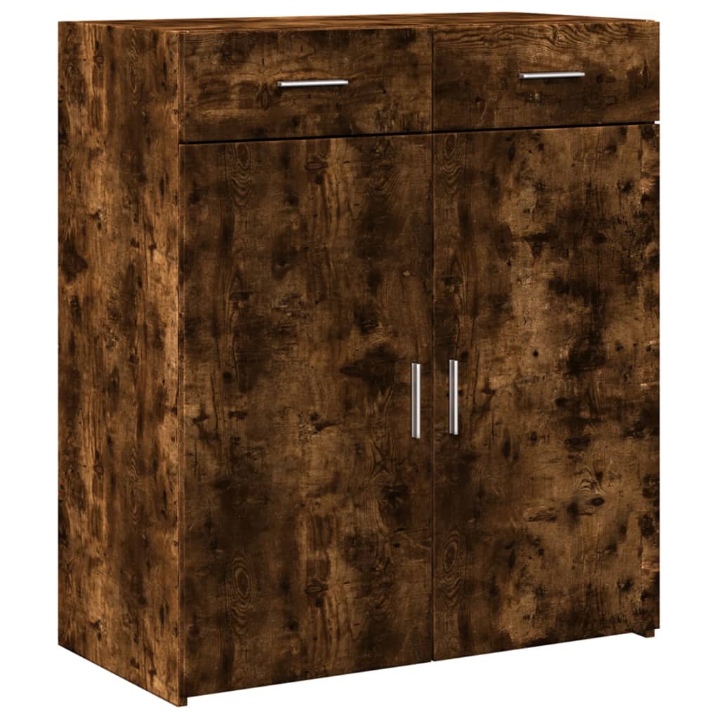 skænk 80x42,5x93 cm konstrueret træ røget egetræsfarve