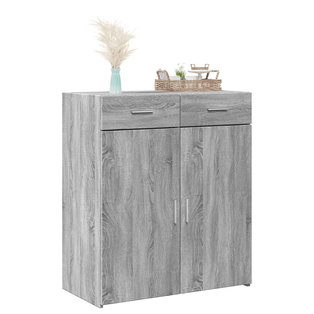 skænk 80x42,5x93 cm konstrueret træ grå sonoma-eg