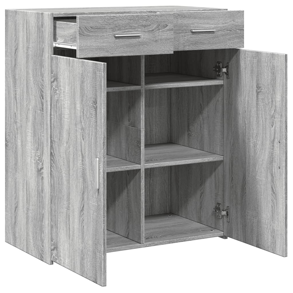 skænk 80x42,5x93 cm konstrueret træ grå sonoma-eg