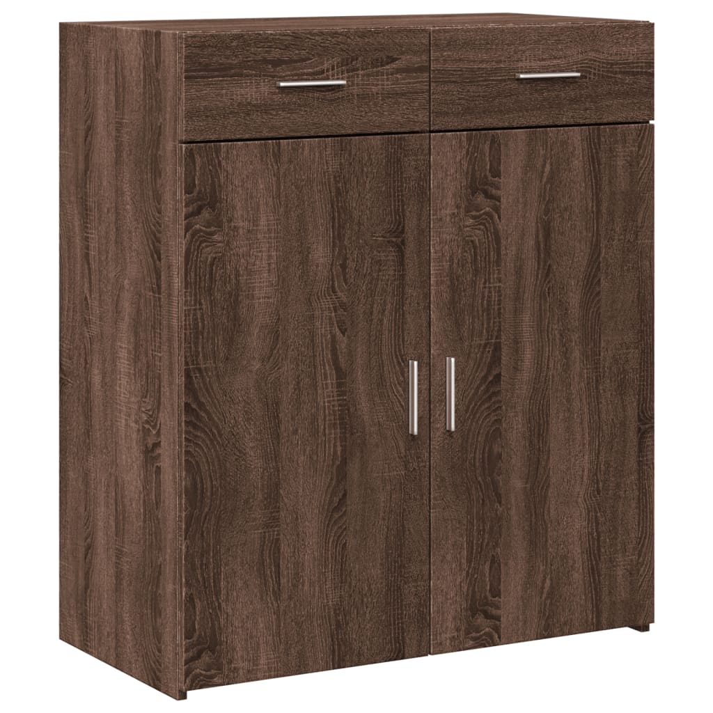 skænk 80x42,5x93 cm konstrueret træ brun egetræsfarve