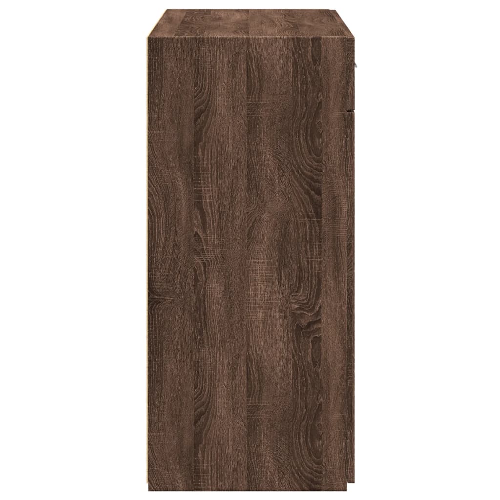 skænk 80x42,5x93 cm konstrueret træ brun egetræsfarve