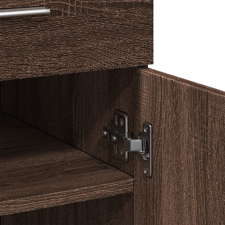 skænk 80x42,5x93 cm konstrueret træ brun egetræsfarve