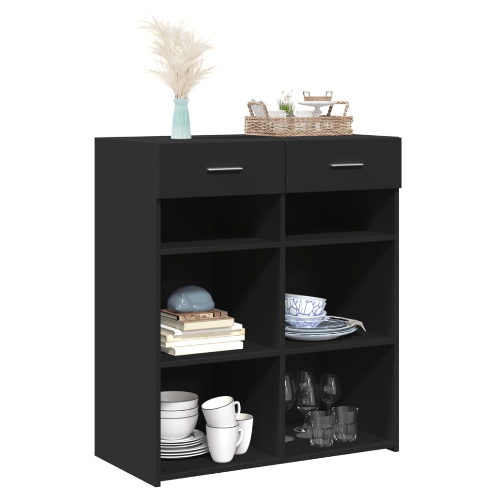 skænk 80x42,5x93 cm konstrueret træ sort