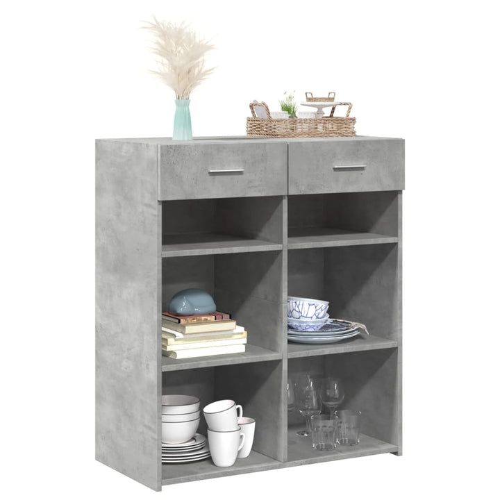 skænk 80x42,5x93 cm konstrueret træ betongrå