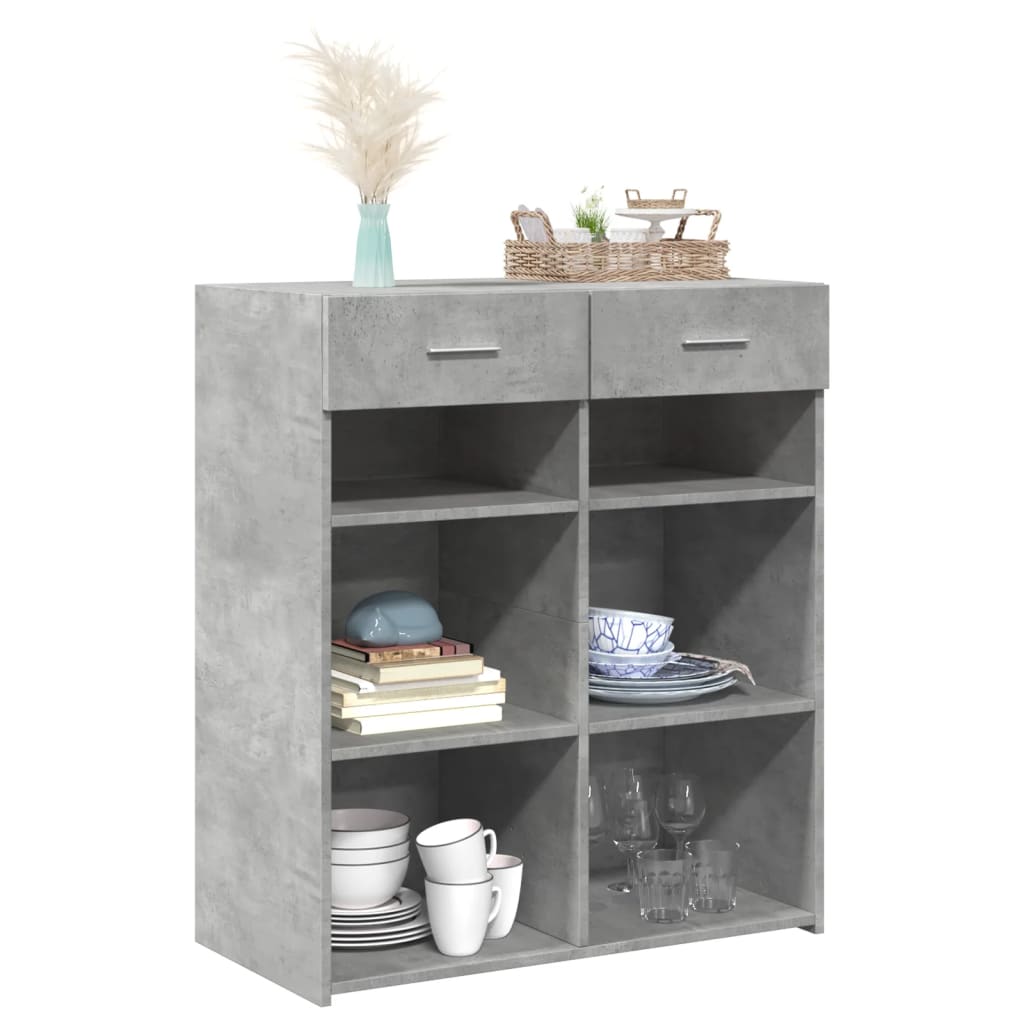 skænk 80x42,5x93 cm konstrueret træ betongrå