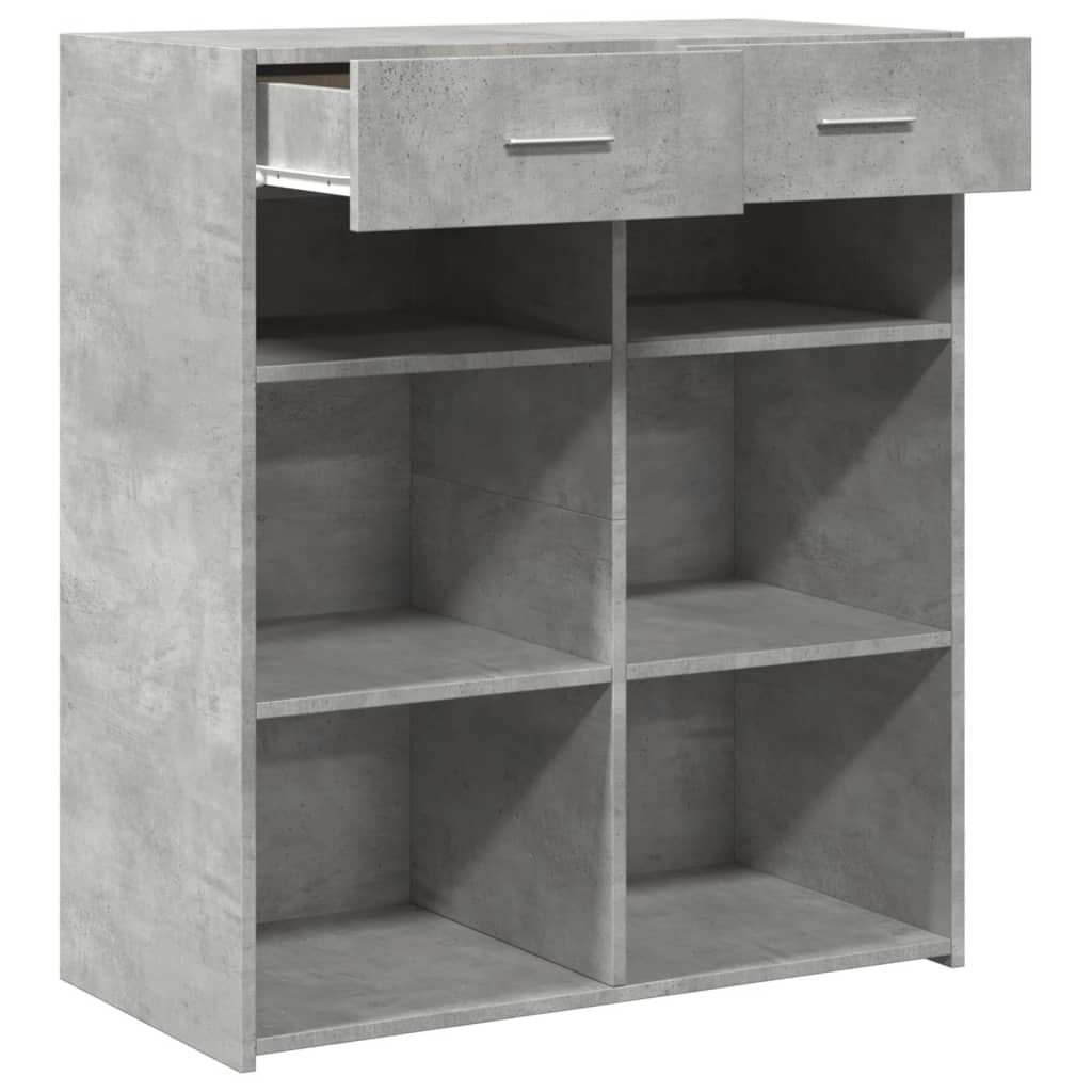 skænk 80x42,5x93 cm konstrueret træ betongrå