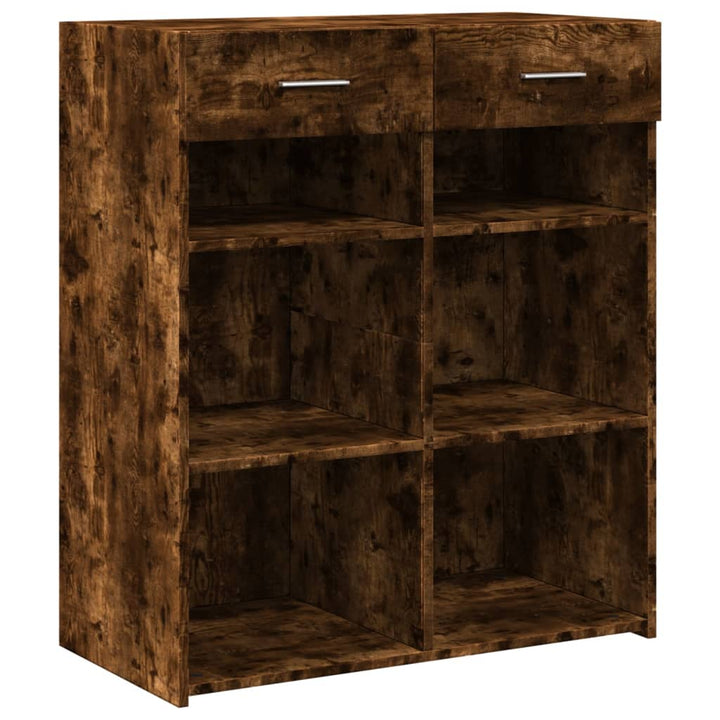 skænk 80x42,5x93 cm konstrueret træ røget egetræsfarve