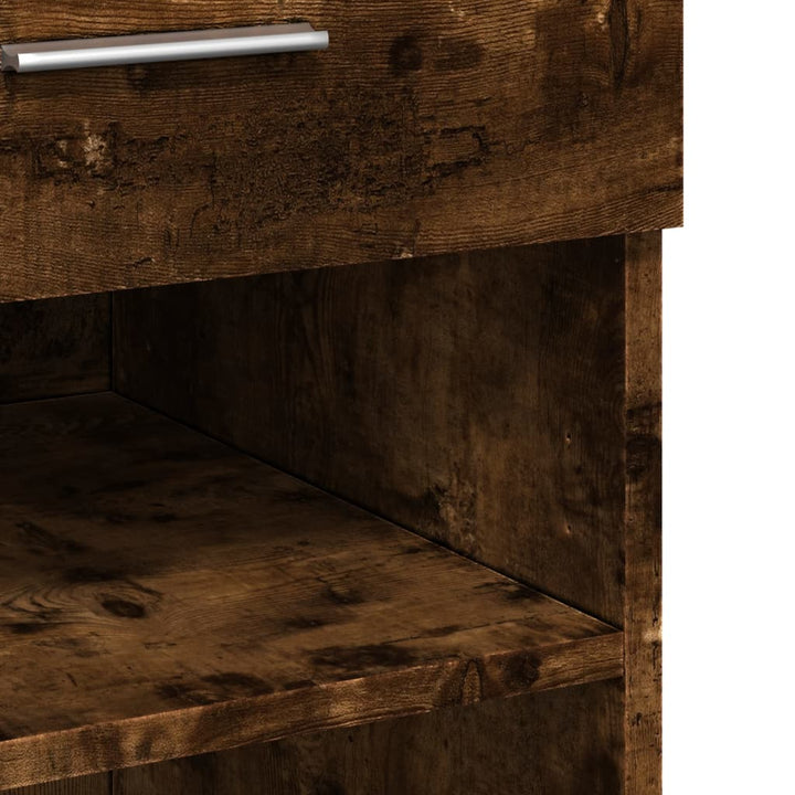 skænk 80x42,5x93 cm konstrueret træ røget egetræsfarve