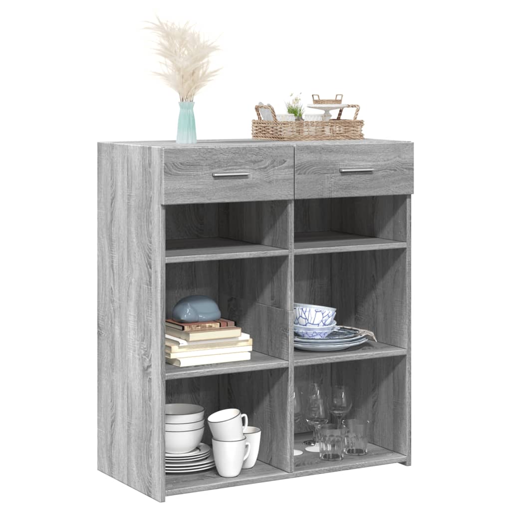 skænk 80x42,5x93 cm konstrueret træ grå sonoma-eg