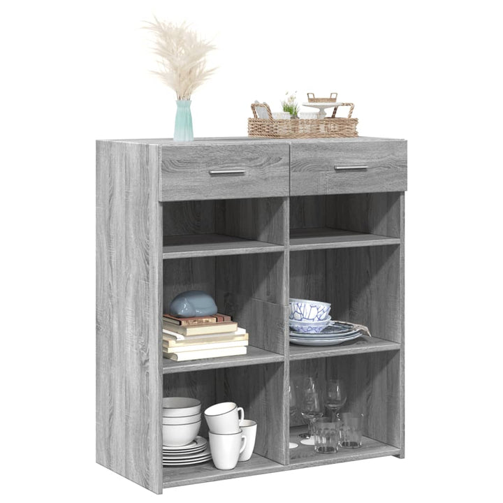skænk 80x42,5x93 cm konstrueret træ grå sonoma-eg