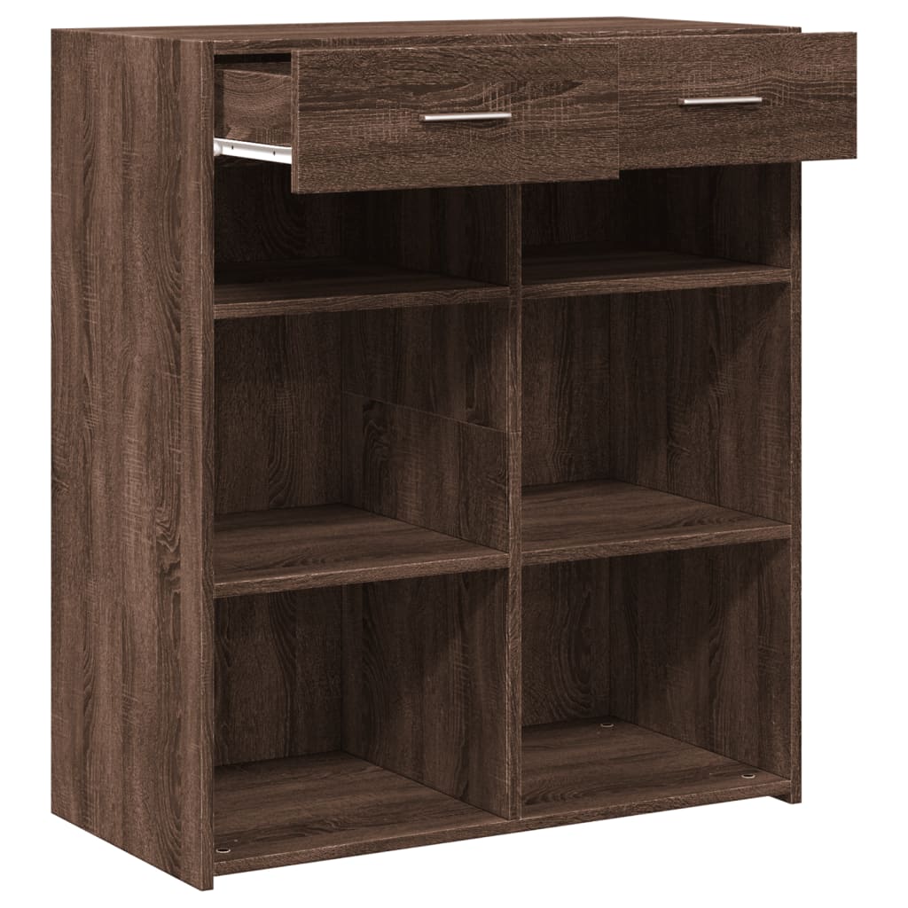 skænk 80x42,5x93 cm konstrueret træ brun egetræsfarve