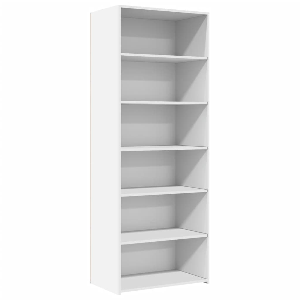 reol 70x41x185 cm konstrueret træ hvid