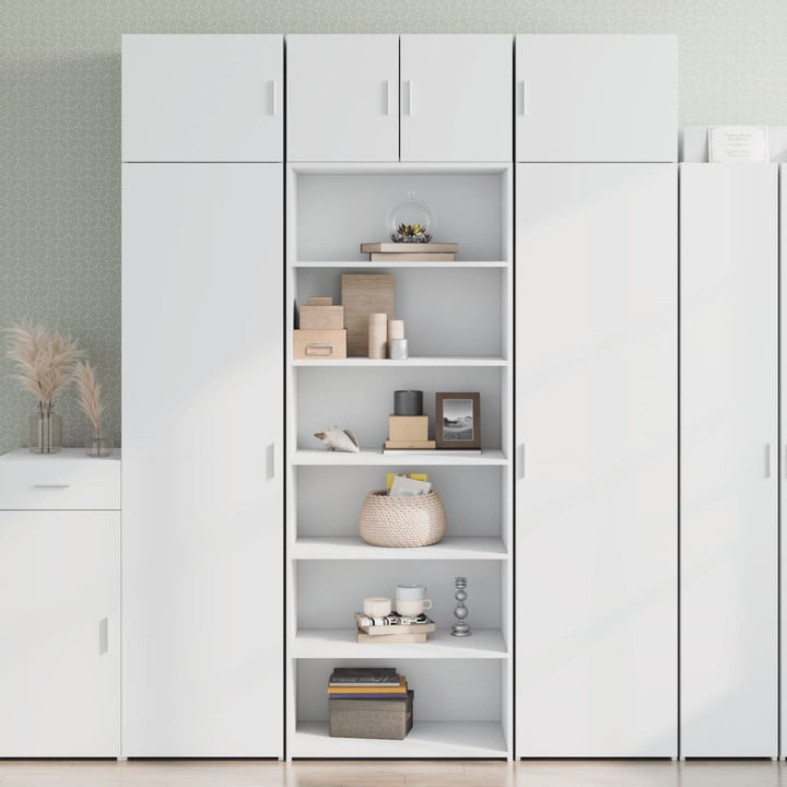 reol 70x41x185 cm konstrueret træ hvid