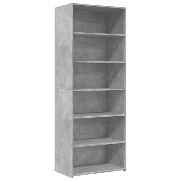 reol 70x41x185 cm konstrueret træ betongrå
