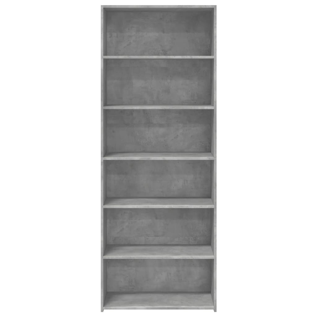 reol 70x41x185 cm konstrueret træ betongrå