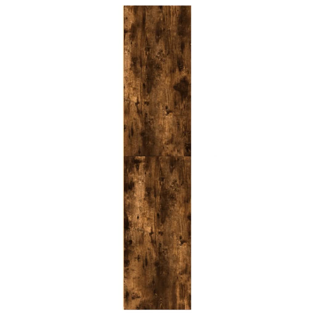reol 70x41x185 cm konstrueret træ røget egetræsfarve