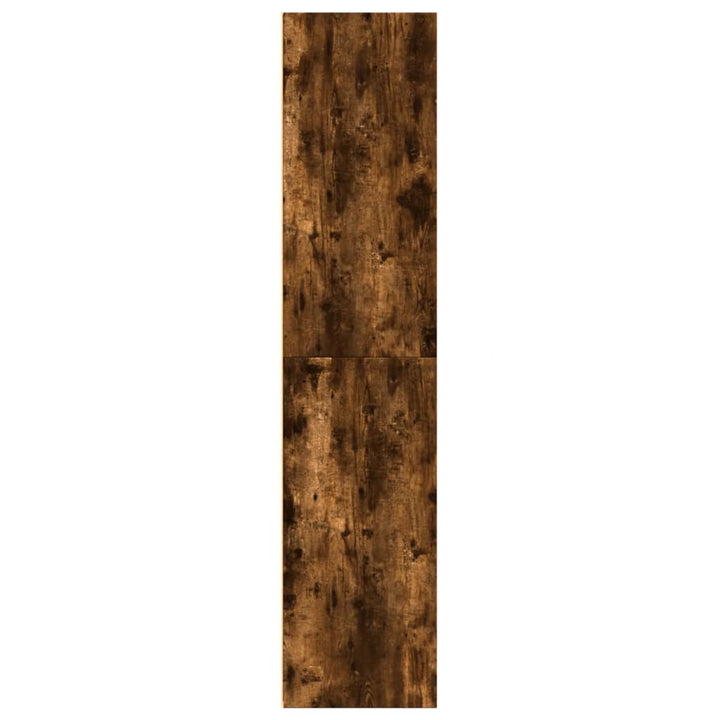 reol 70x41x185 cm konstrueret træ røget egetræsfarve