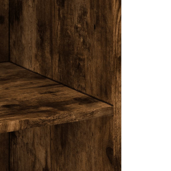 reol 70x41x185 cm konstrueret træ røget egetræsfarve