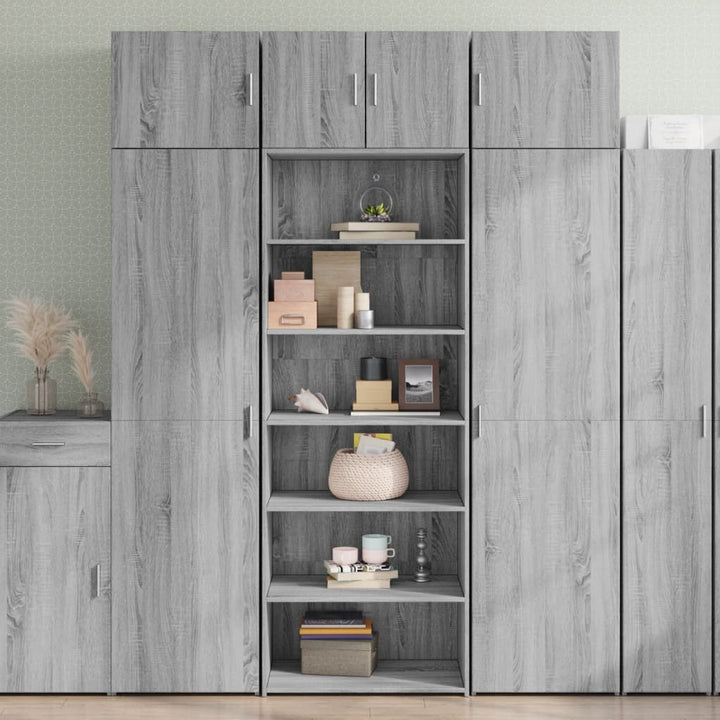 reol 70x41x185 cm konstrueret træ grå sonoma-eg