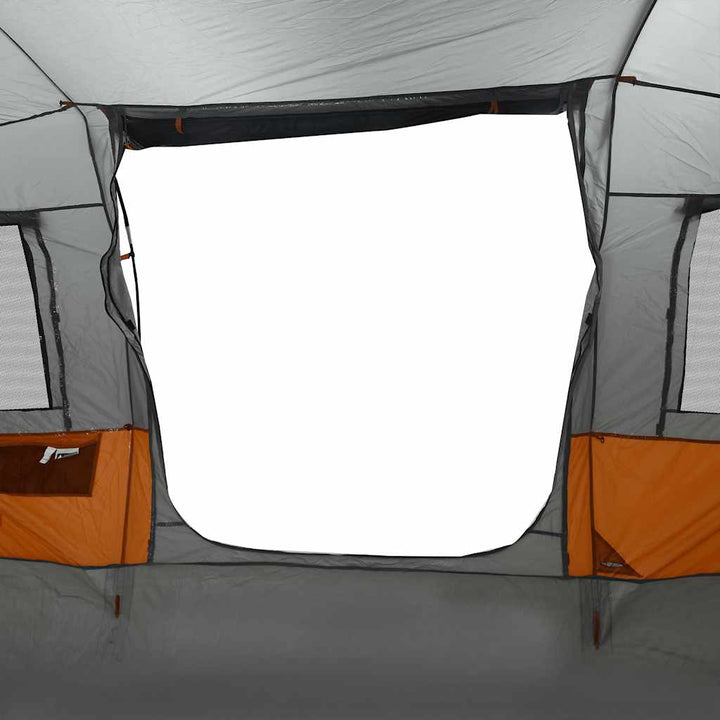 4-personers campingtelt vandtæt grå og orange
