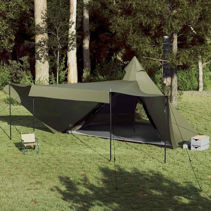 8-personers campingtelt vandtæt olivengrøn