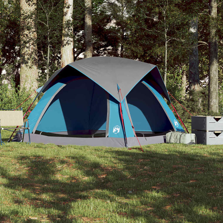 4-personers campingtelt vandtæt blå