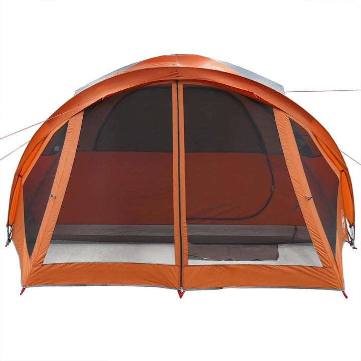 6-personers campingtelt vandtæt grå og orange