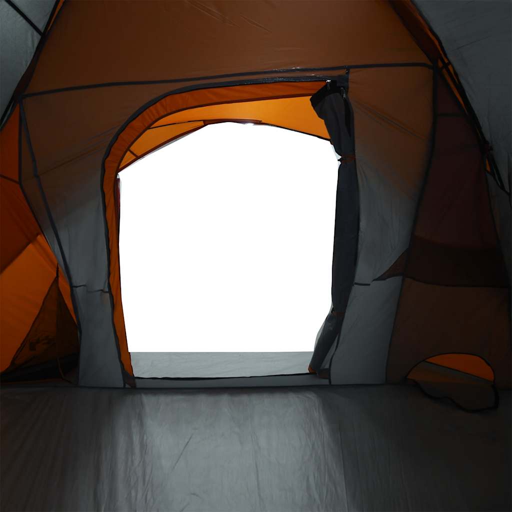 4-personers campingtelt vandtæt grå og orange