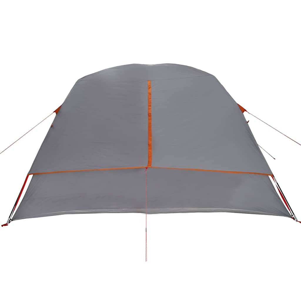 4-personers campingtelt vandtæt grå og orange