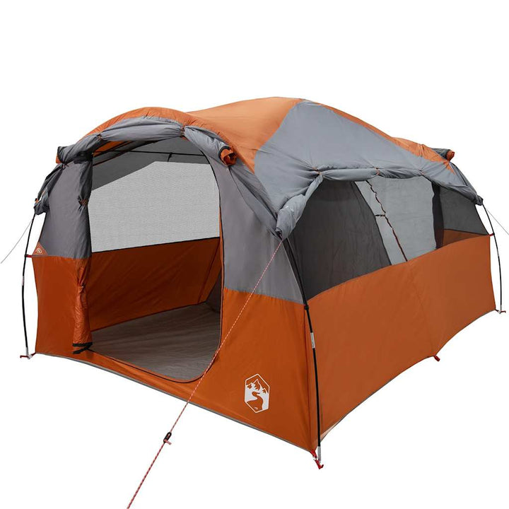6-personers campingtelt vandtæt grå og orange